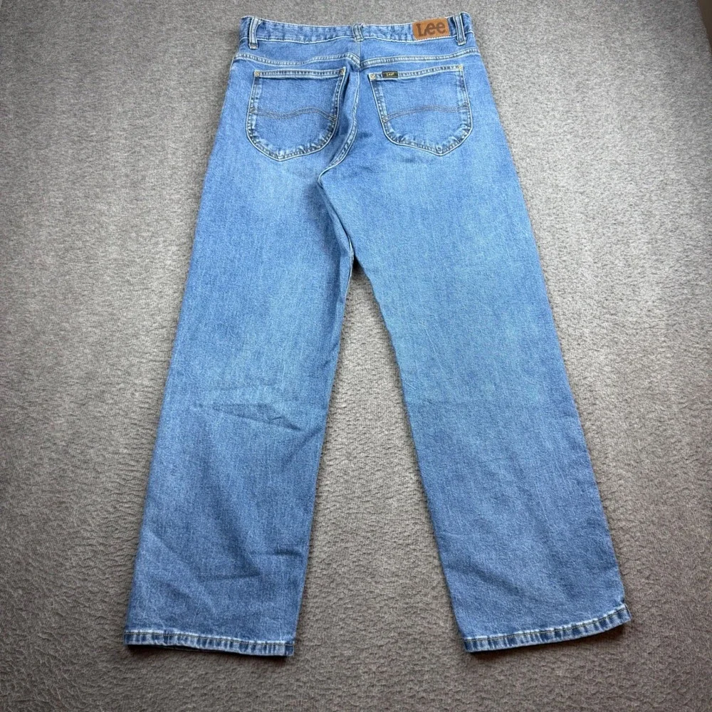 Lee Straight Leg Jeans Women's‎ 30 Medium Wash High Rise Relaxed Fit Denim
